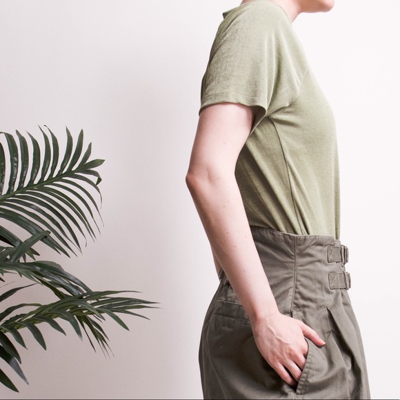 ❌SOLD❌Vintage green mock neck slink T-shirt top - Picture 3 of 6